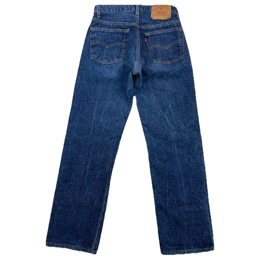 Vintage Levi's 501 Fuzzy Blue Denim‎ Jeans USA 80's 29x30 (Actual 27x27)
